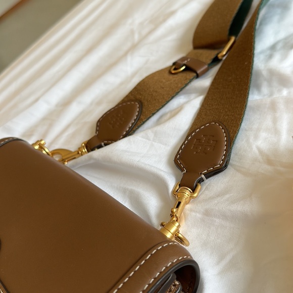 Tory Burch T Monogram MINI Leather Shoulder Bag in Moose - Picture 12 of 16